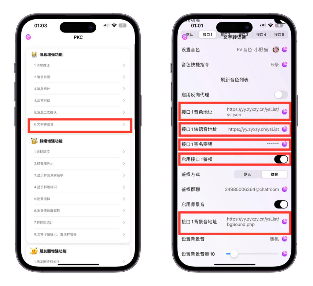 PKC转语音自定义接口授权
